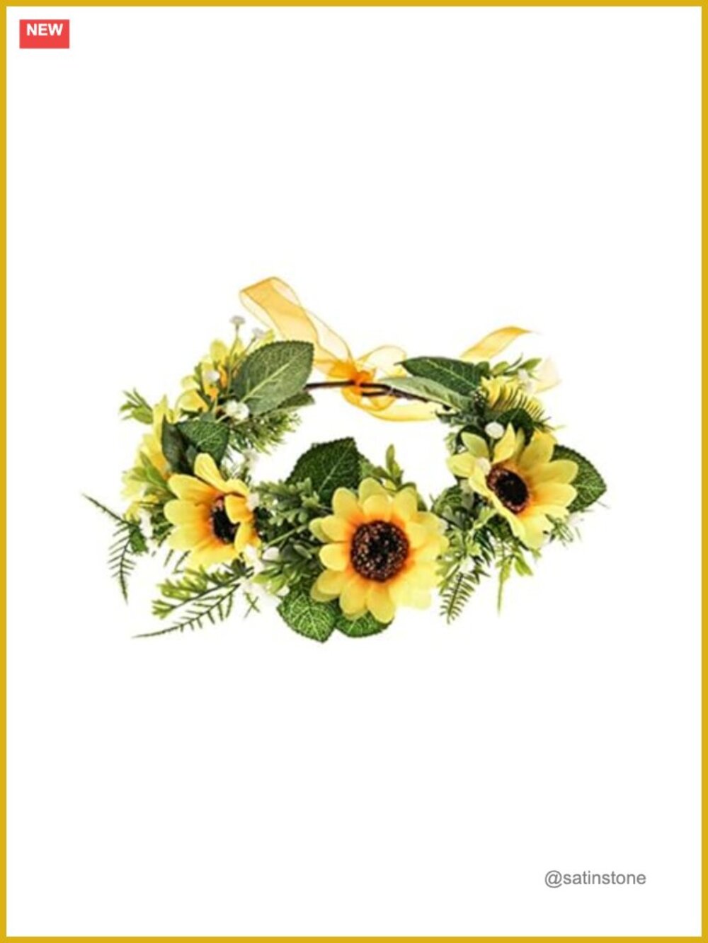 Bohemian Sunflower Flower Crown Adjustable Headband for Beach Party Festival